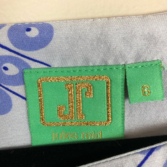 Jules Reid Blue Wool Peacock Scalloped Top Blouse - Picture 4 of 5